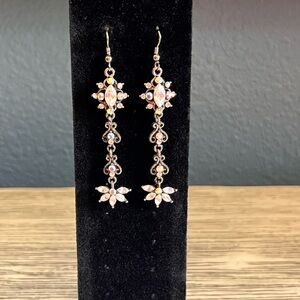 Elegant Pink and Silver Dangle Earrings